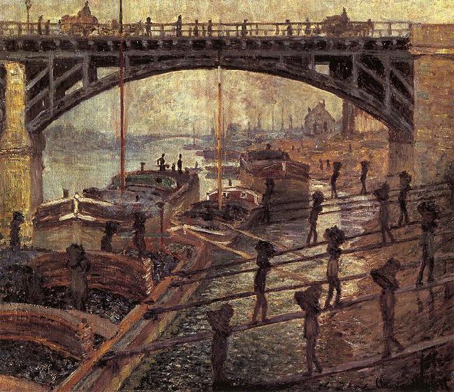 Claude Monet Men Unloading Coal Germany oil painting art